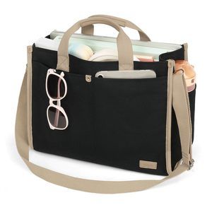 Canvas Tote Bag With Pockets Work Crossbody Purses Shoulder Handbag :O